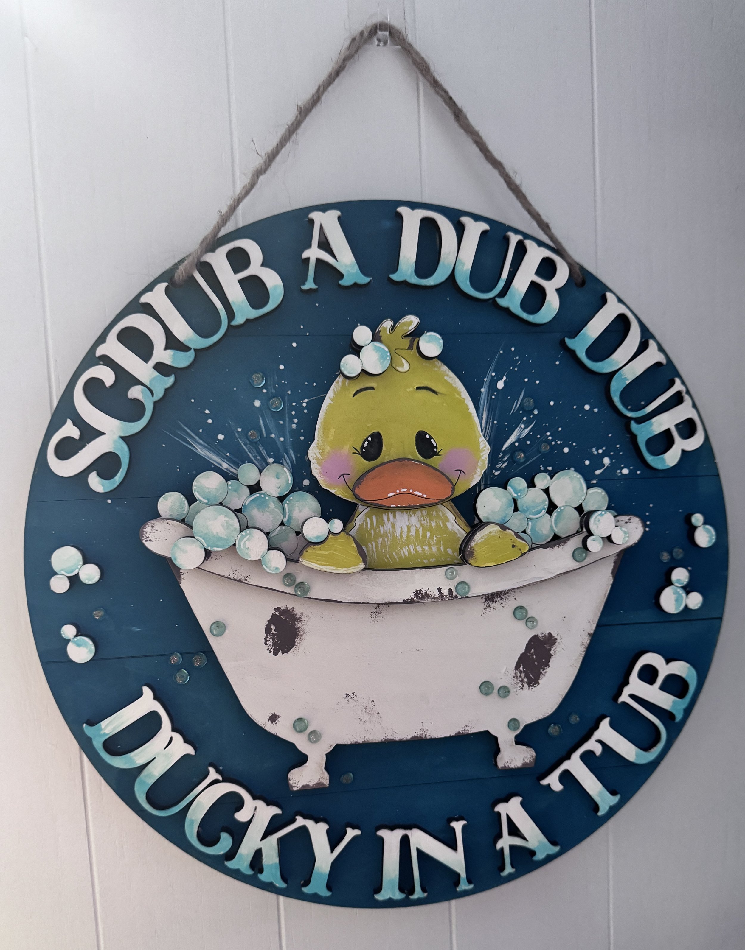 Whimsical Ducky in a Tub Wall Art
