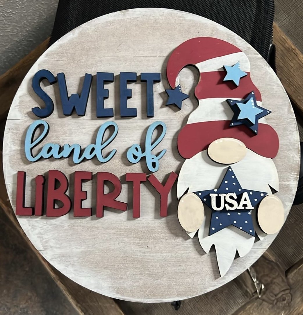 Sweet Land of Liberty Patriotic Gnome
