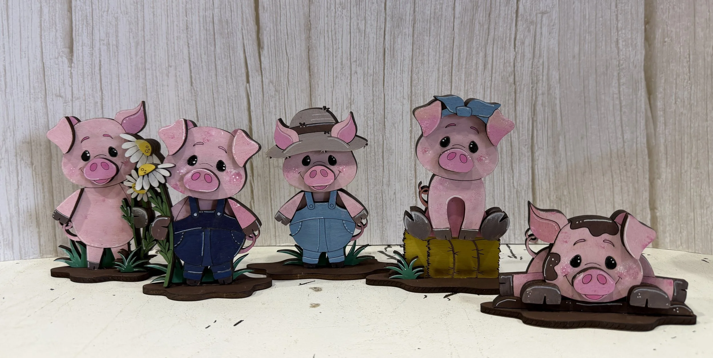 Whimsical Pig Shelf Sitters