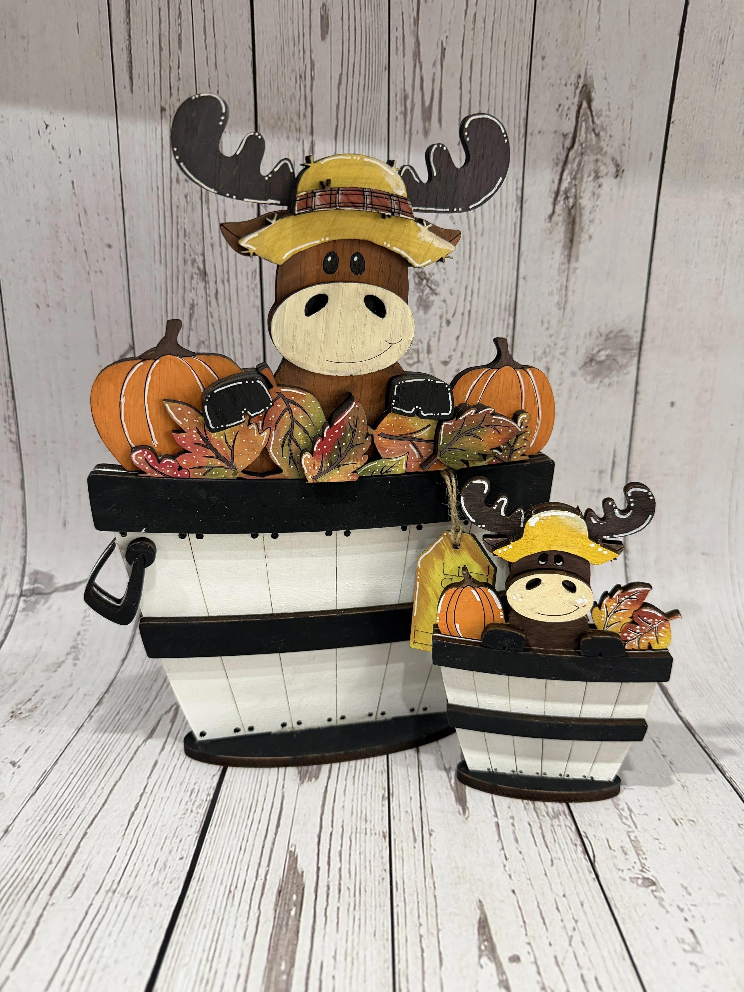 Fall Moose Flower Basket  (Insert Only)