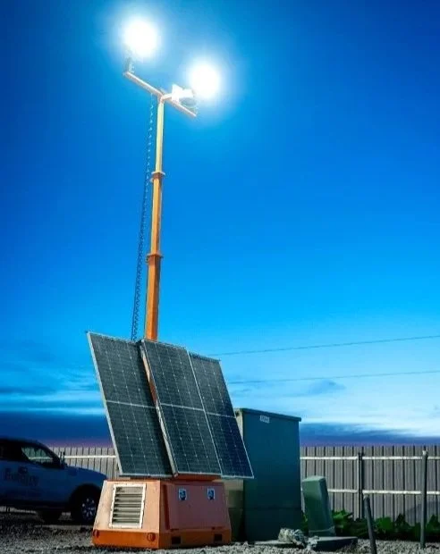Beacon Mast solar light tower with mast raised