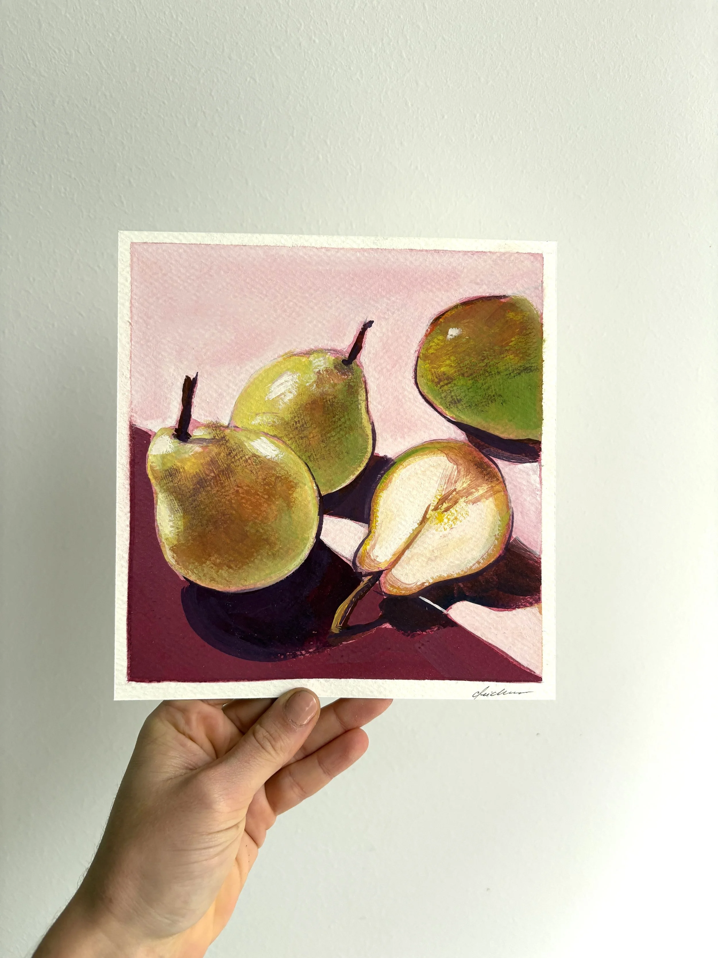 "Peras", Gouache and oil pencils on watercolour paper, 2025.jpg