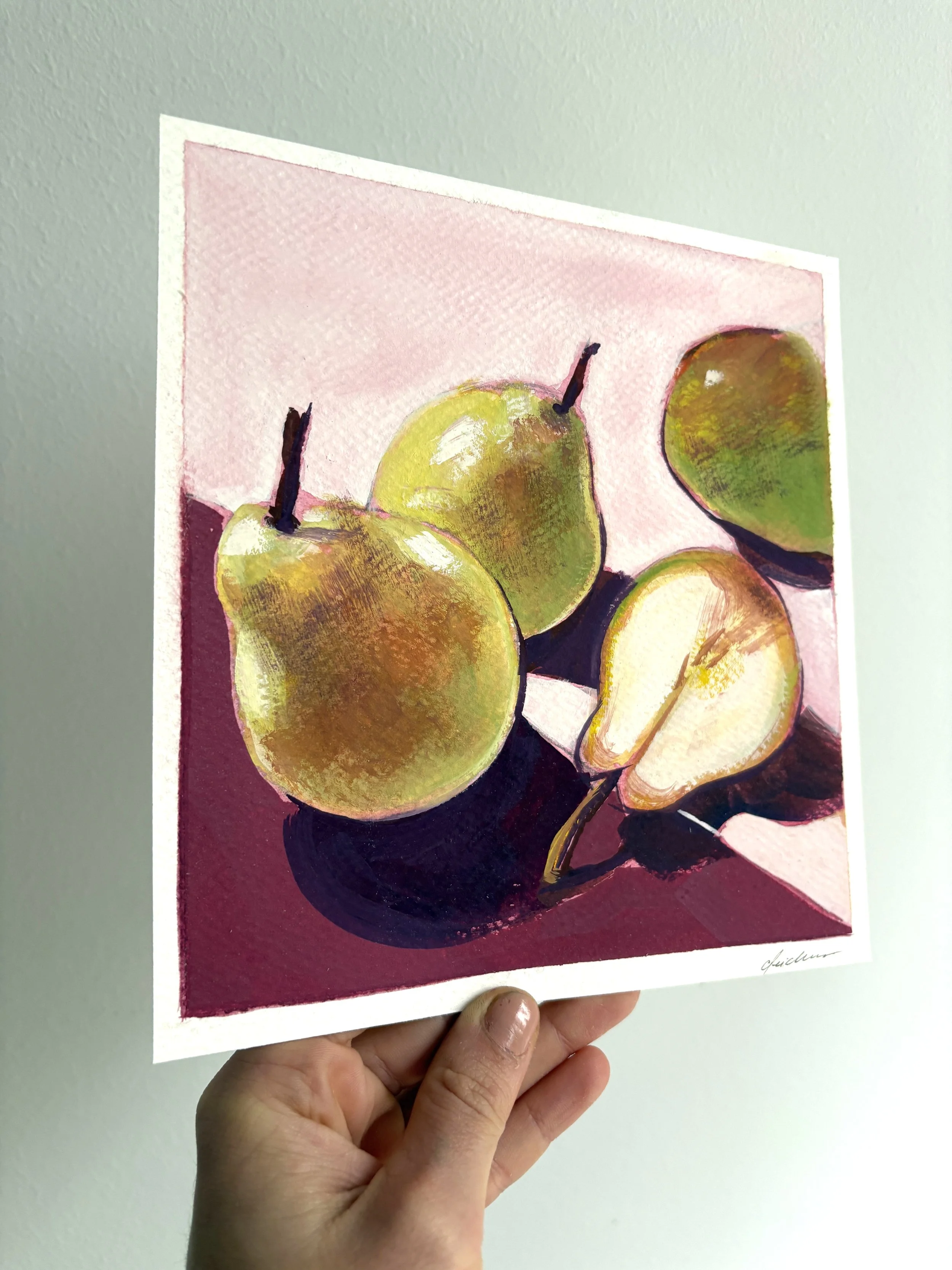 "Peras", Gouache and oil pencils on watercolour paper, 2025- photo.jpg