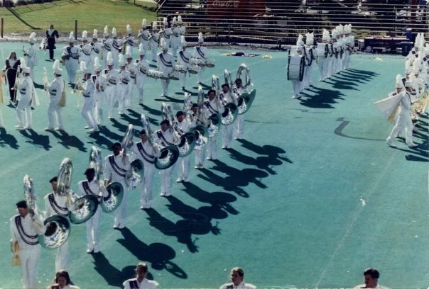 WCU Marching Cats sousaphone section Fall 1995