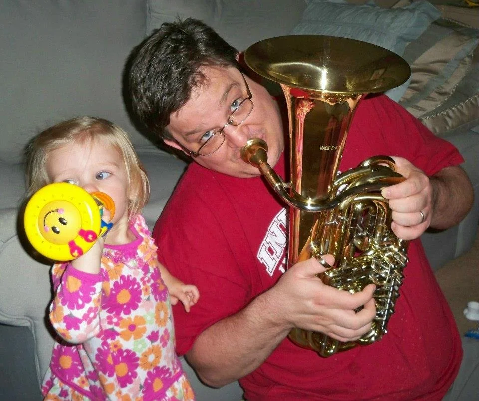 Practicing with my daughter on a Mack Brass travel F tuba