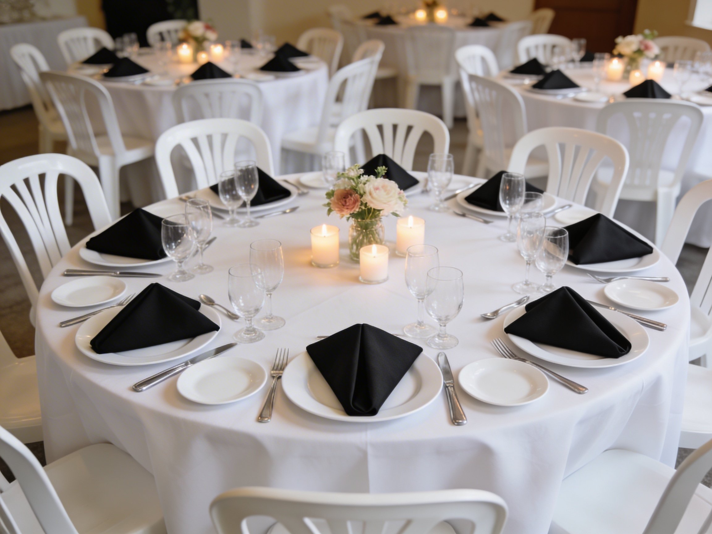 Black Polyester Dinner Napkins (20x20)