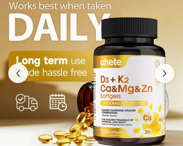 AHETE D3+K2 + CA+MG+Zn Supplement