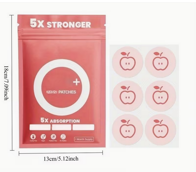 Pink Apple Pattern Patches  Acupuncture