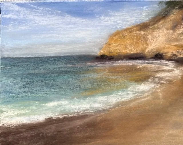 "Three Arch Bay Glowing" 9x12 Pastel $650.