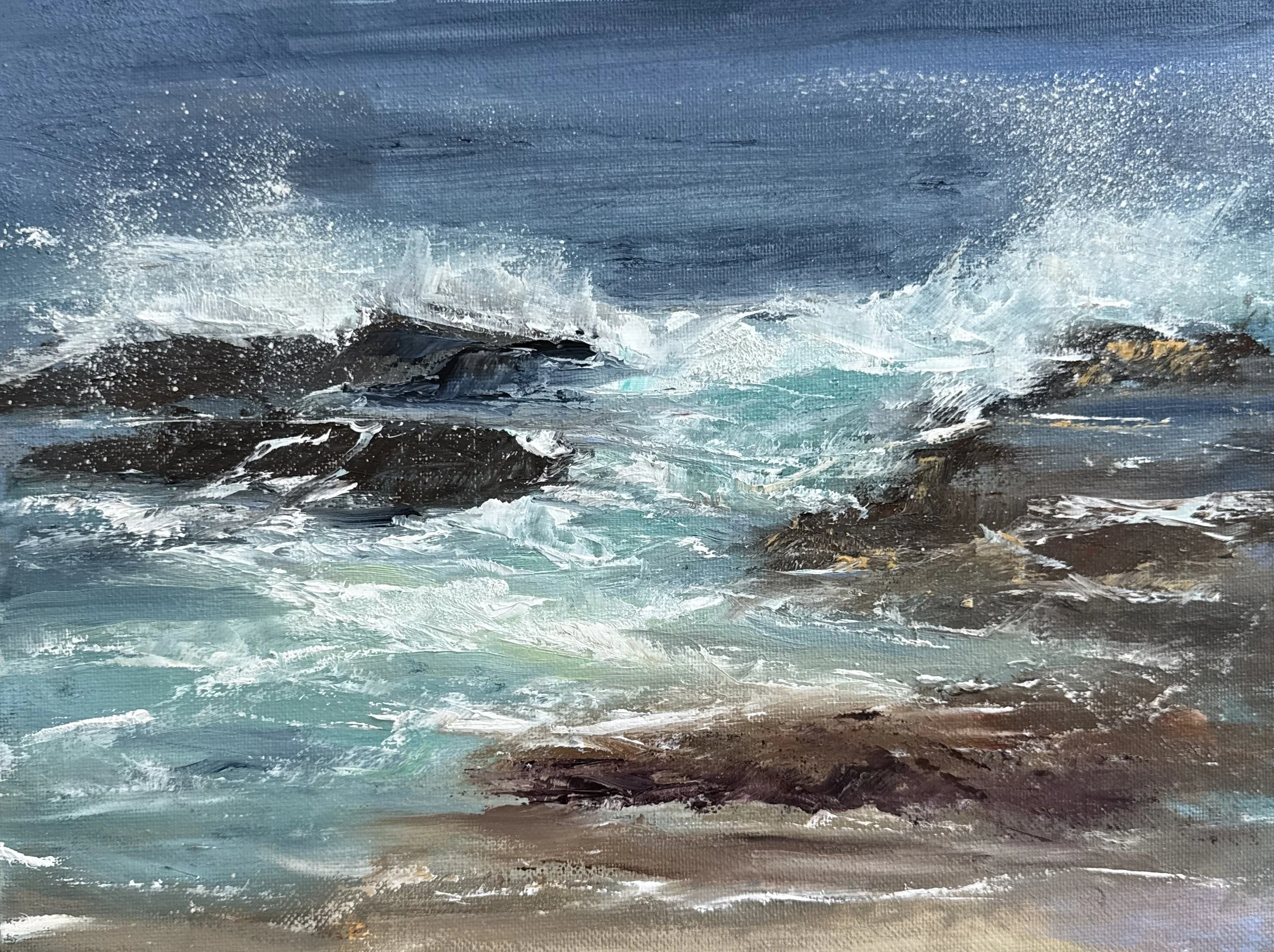 "Montage Breakers"   9x12   Oil.  $650. - SOLD