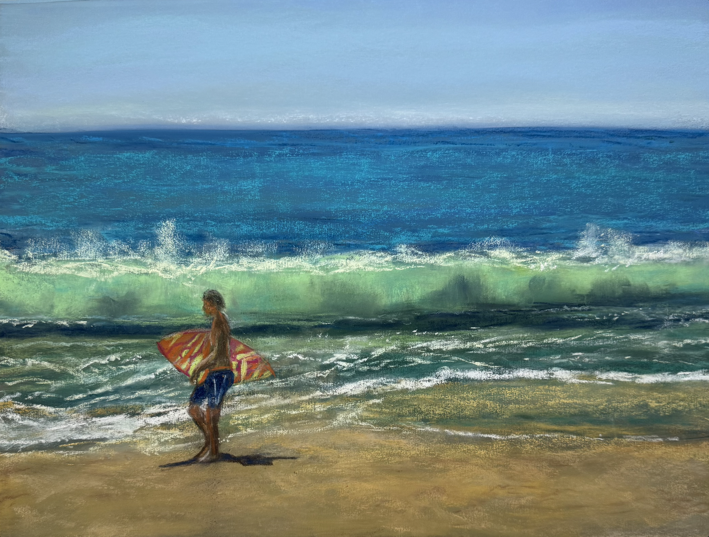 "Waiting for the Next Wave" 12 x 16 Pastel. $1150