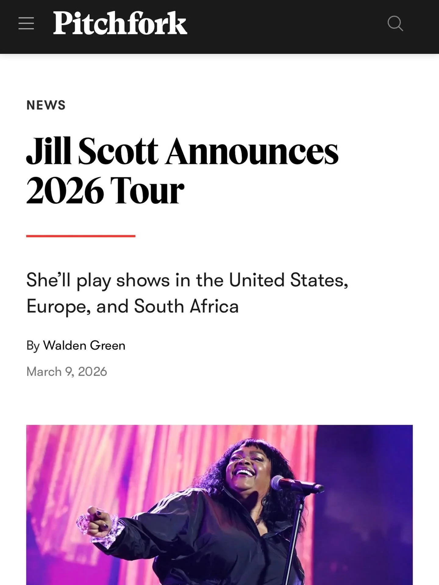 As if it couldn&rsquo;t get any better: we&rsquo;re studying Jill Scott for the next three Saturdays AND she just announced her tour! God you love us! Take this as a sign that your life is real good right now (despite the barrel fire that is America 