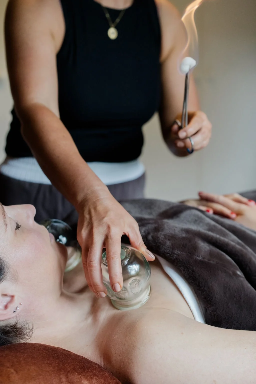 Follow-up cupping therapy session in Monbulk for muscle tension and recovery