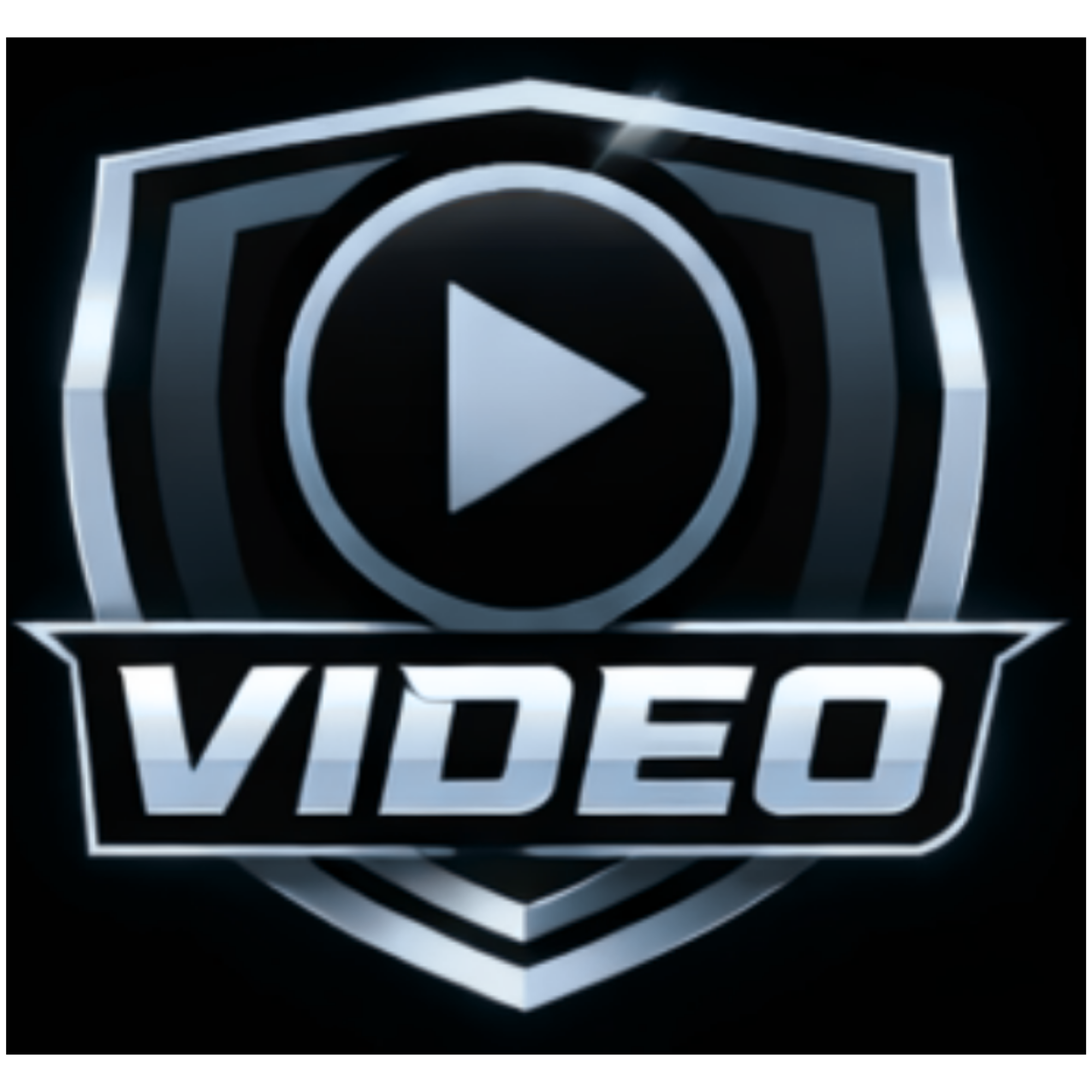 A black background with a glowing, stylized, futuristic police badge emblem featuring a star inside a shield shape.