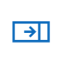 Blue exit sign with white arrow pointing right