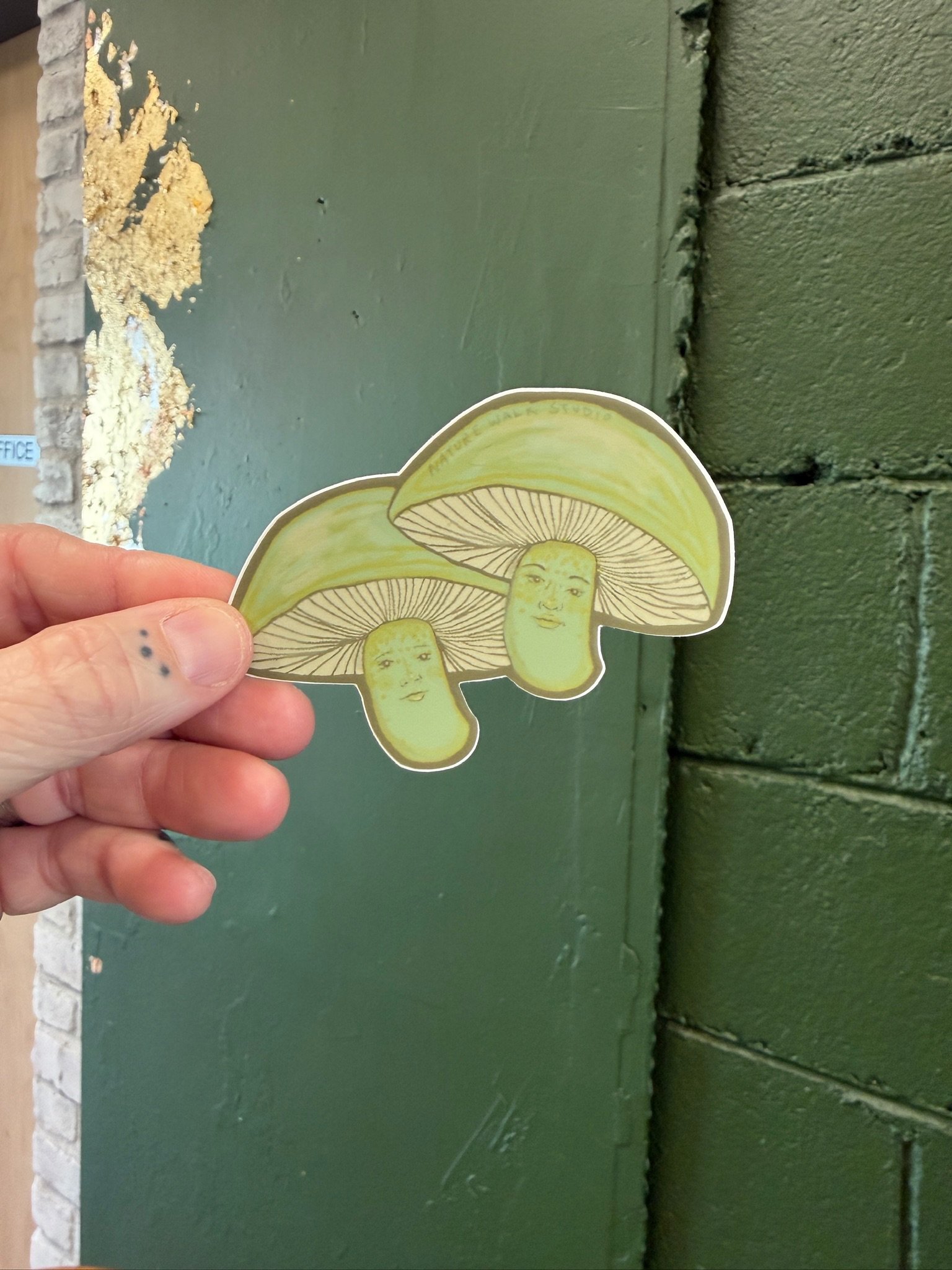 Green Mushroom Ladies Sticker