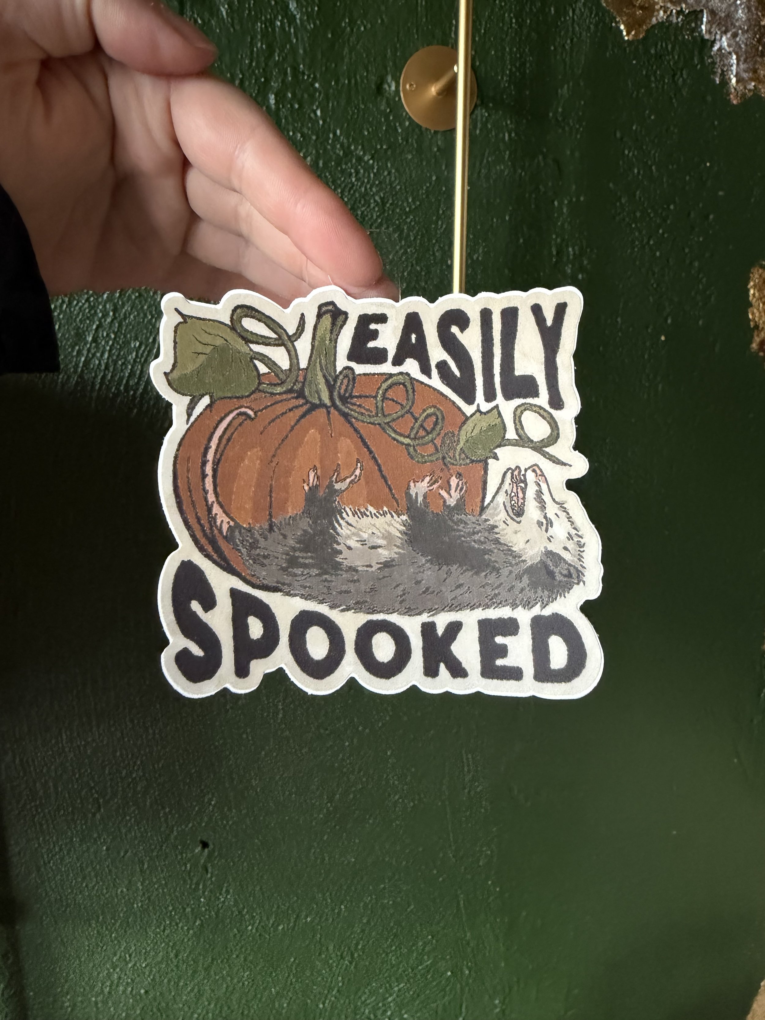 Easily Spooked Opossum Sticker