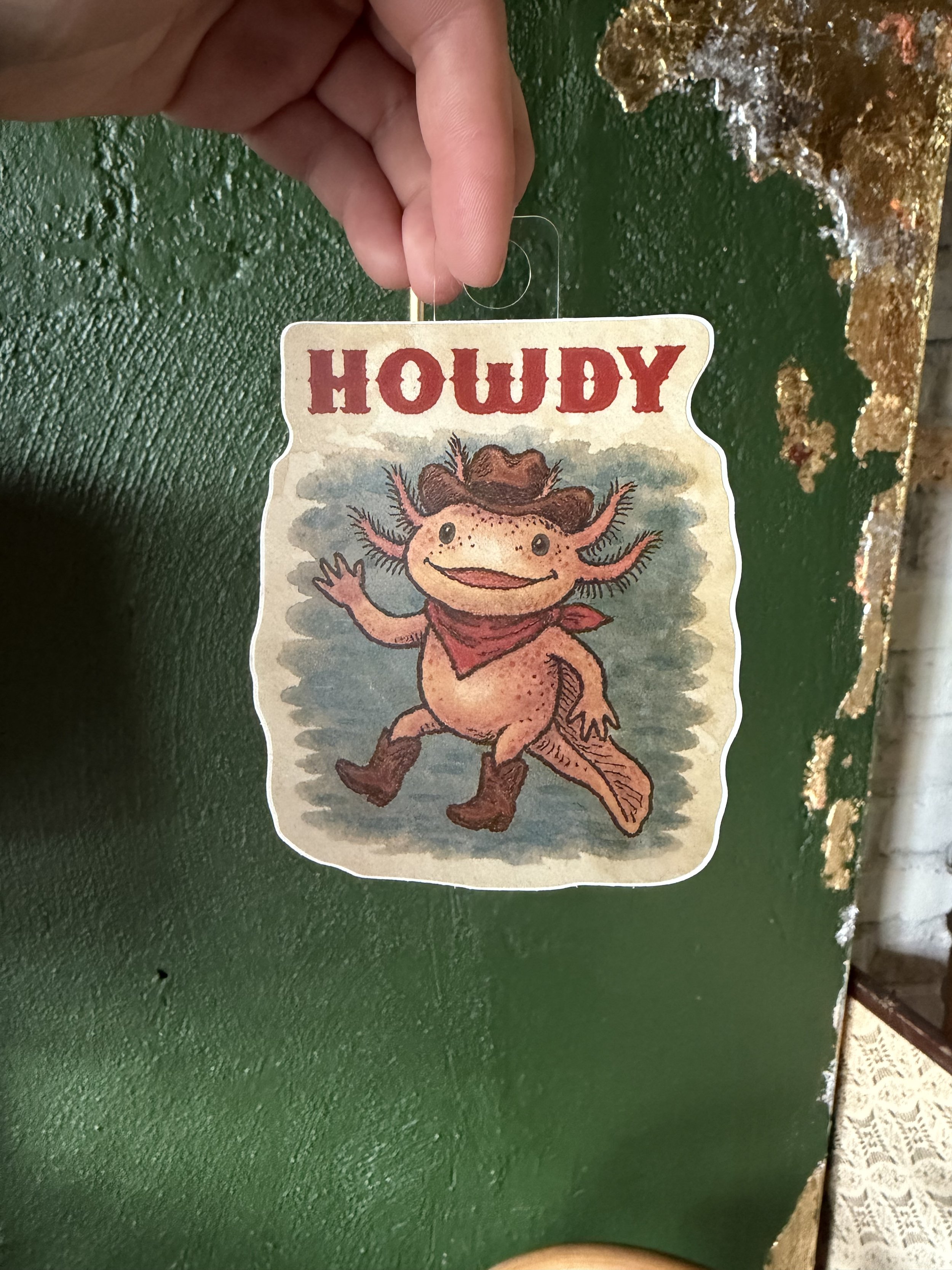 Howdy Axolotl Sticker