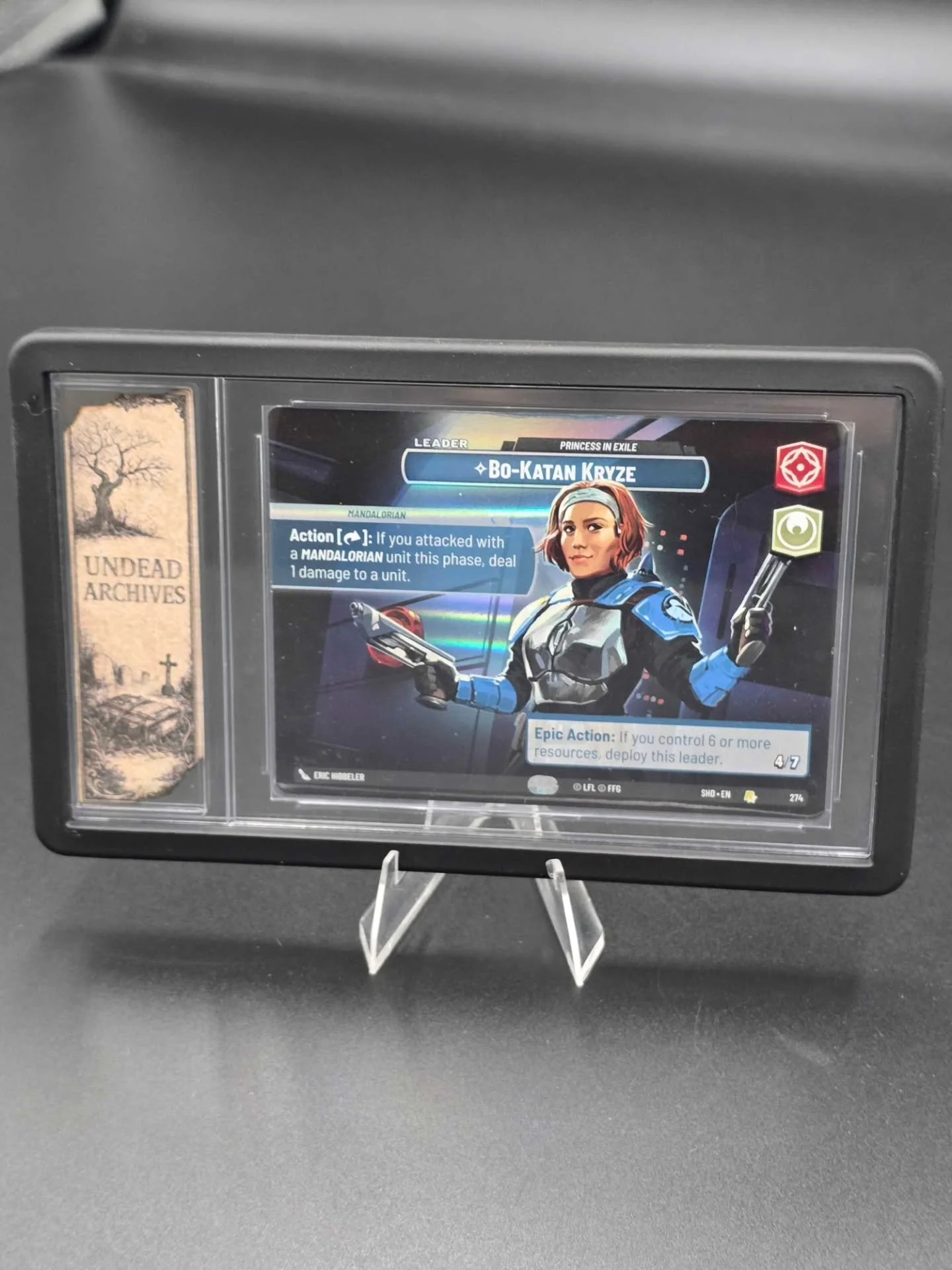 Bo-Katan Kryze 

Star Wars unlimited

Shadows of the galaxy

#274 Showcase

@notenufspoons 
@unlimitedffg 

#starwars #starwarsunlimited #undeadarchives #showcase
