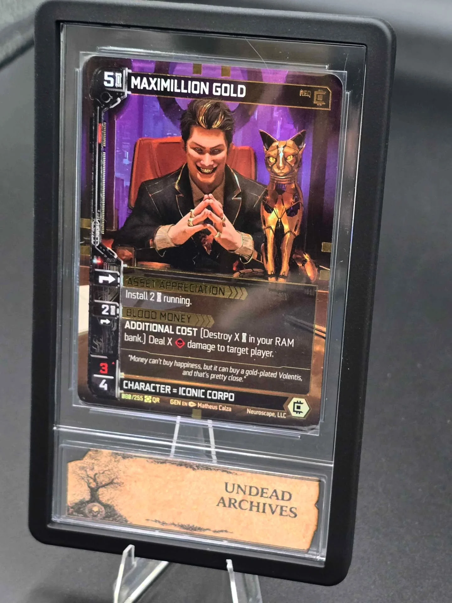 Maxamillion Gold 🪙 

@neuroscapetcg 

Kickstarter Genesis 2026

Quantum Rare

Follow @awtp_crafts !!!!!

www.undeadarchives.com

Link in bio!

Follow our journey on whatnot
@conjurrerripzzz 
@notenufspoons
