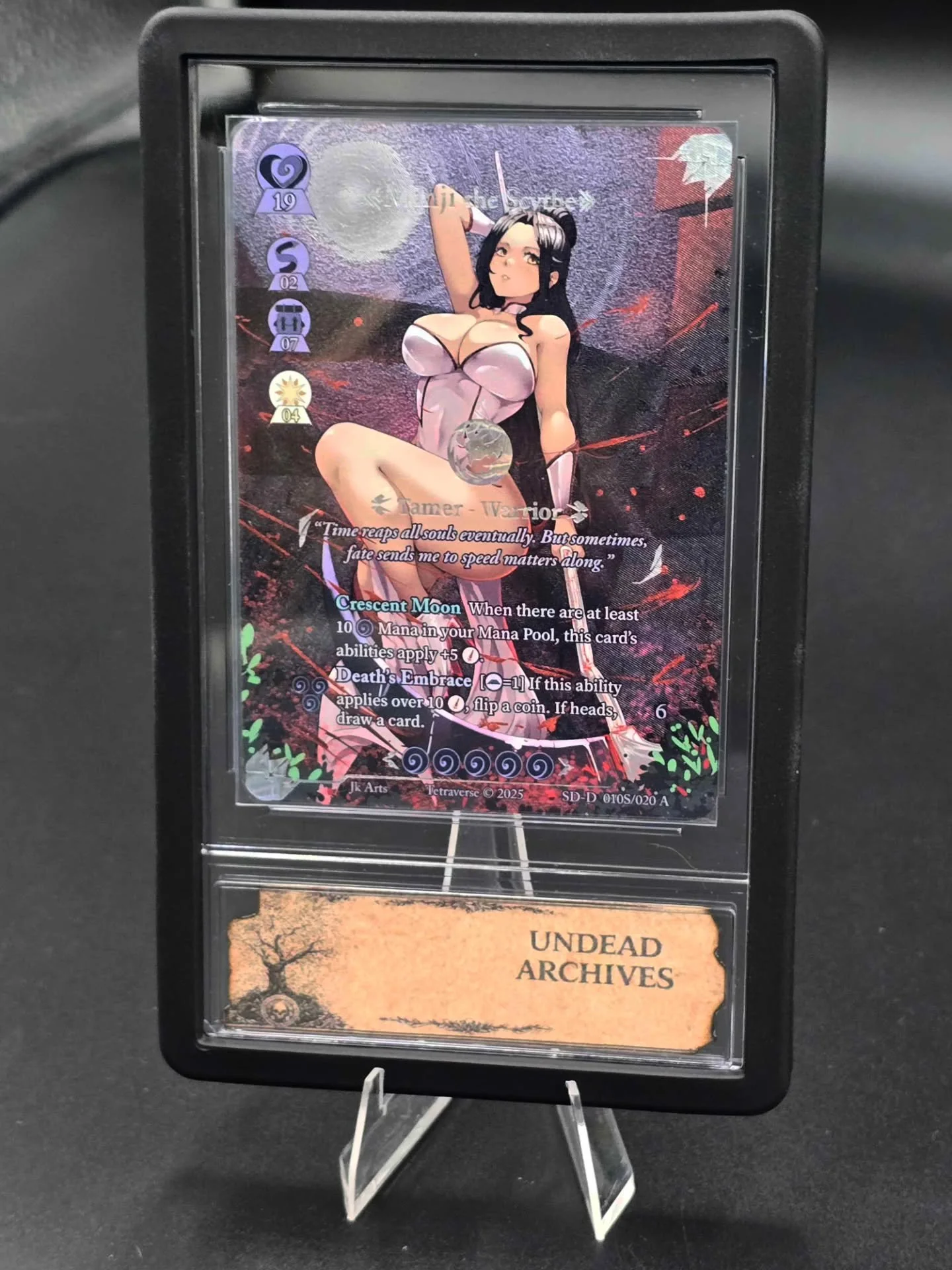 Minji the Scythe 🩸🩸🩸🩸🩸

@tetraversetcg
@jk_arts07 

Melding of Realms

Ancient

Pop 25 🌎

www.undeadarchives.com

Link in the bio follow our journey on whatnot

@conjurrerripzzz 
@notenufspoons