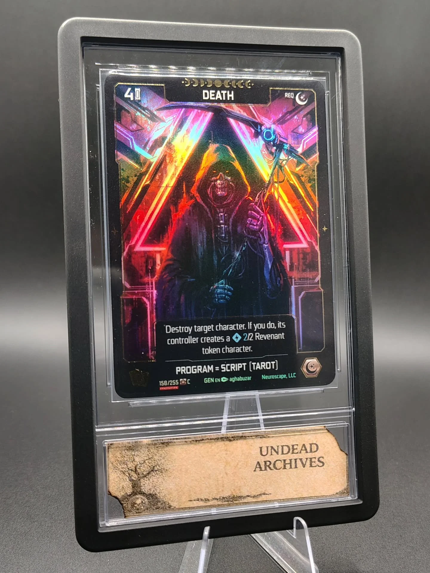 Death 💀 

@neuroscapetcg 

Kickstarter Genesis 2026

Prologue 004/013

Chapter 1 007/015

@krisbar 🙏 🥂 🦈 👹 

www.undeadarchives.com

Follow our journey on whatnot
@conjurrerripzzz 
@notenufspoons 

#neuroscape #death #tarotcards #kickstarter #un