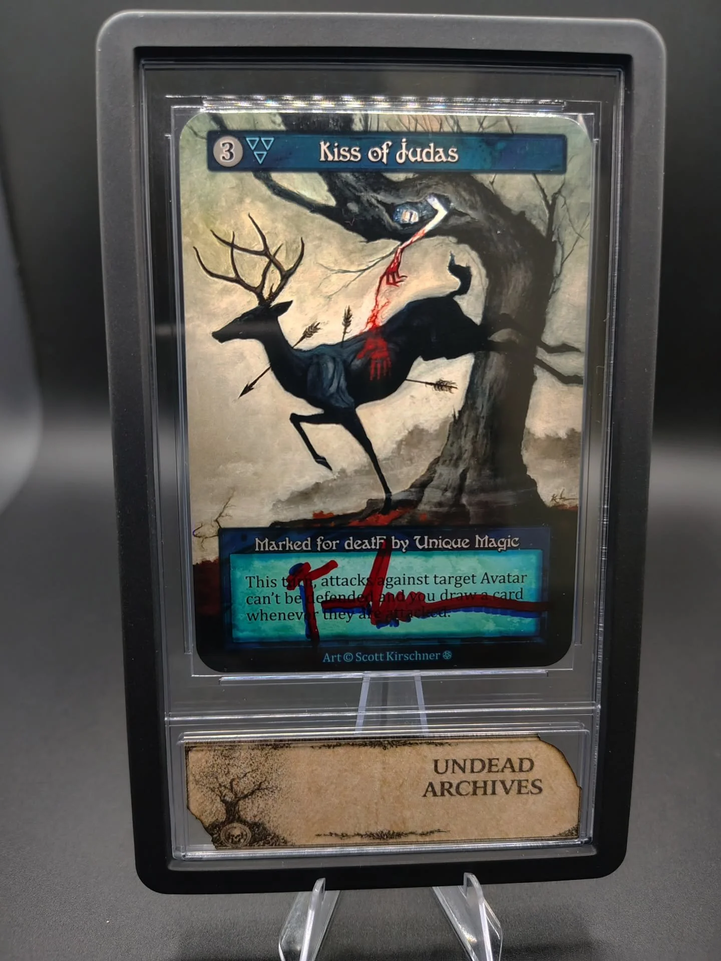 Kiss of Judas

@sorcerytcg 

Gothic 2025

Unique 

Artist Signature : Scott Kirschner @innerwasteland

Follow @mzcardsandcollectibles thanks my man 🙏 
@tipofthesuncardz

Follow our journey on whatnot
@conjurrerripzzz 
@notenufspoons 

#sorcery #goth