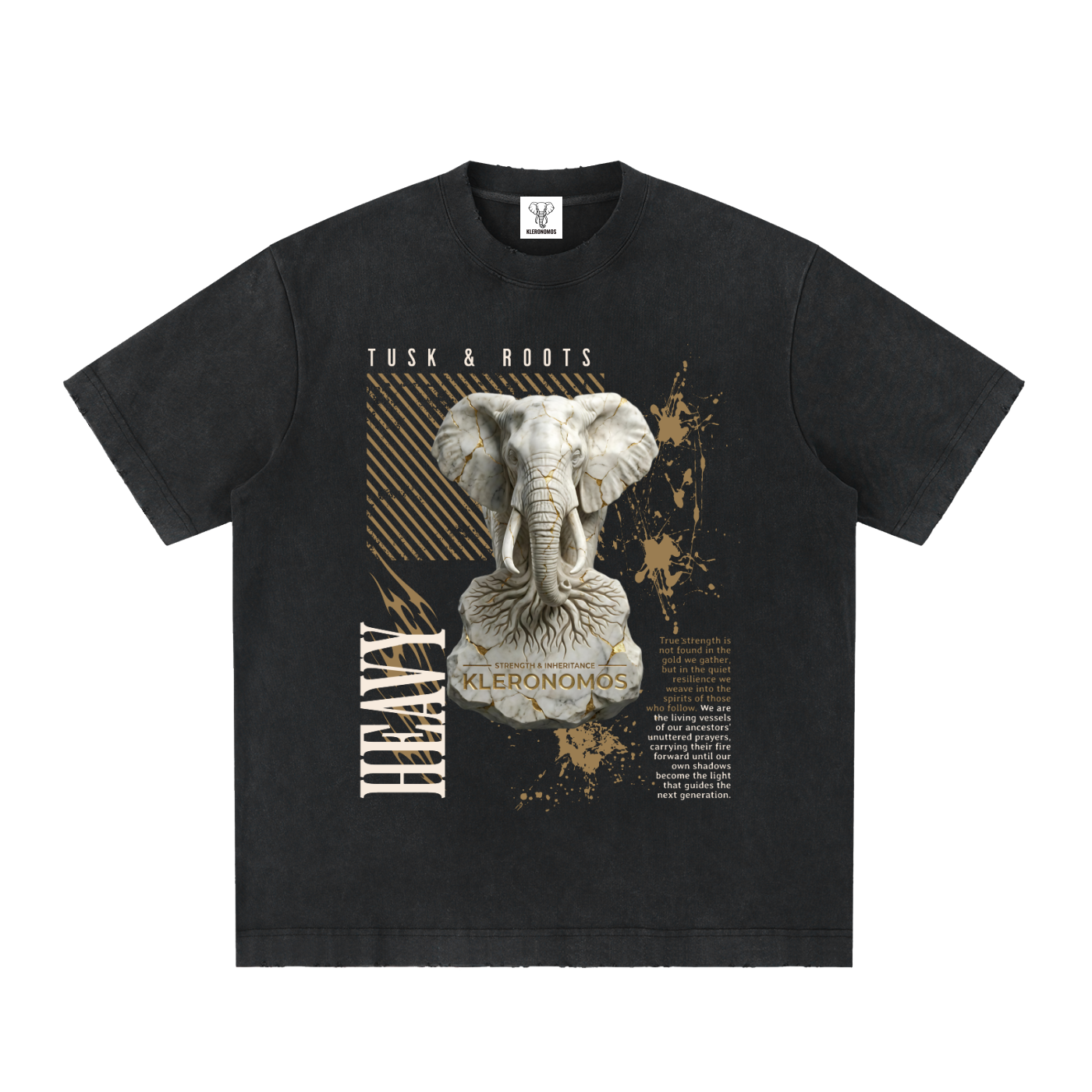 Tusk & Roots Heavyweight Vintage Washed Frayed Tee