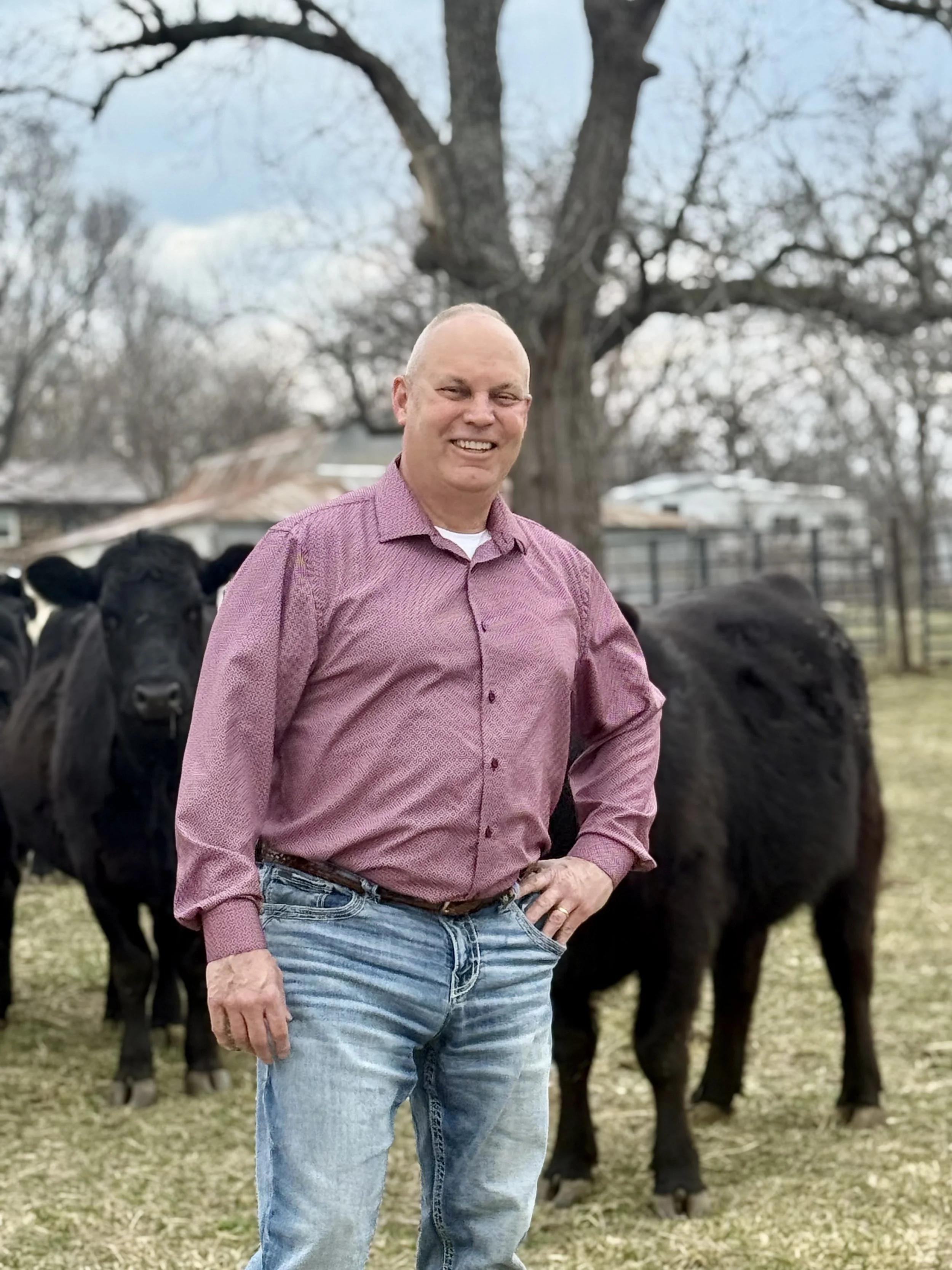 Chuck Lentz for Missouri on his cattle farm in Polk County, Missouri, running for District 28 Senate Seat