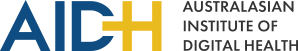 Logo of the Australasian Institute of Digital Health with the acronym 'AIDH' in yellow and blue text.