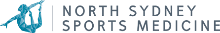Logo for North Sydney Sports Medicine with a stylized 'N' and 'S' in blue.