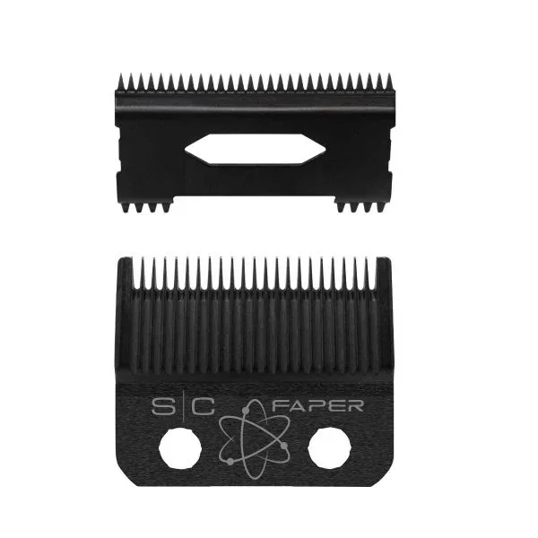 StyleCraft Fixed Black Diamond Carbon DLC Faper Blade with Moving Slim Deep Tooth Cutter (SC520B)