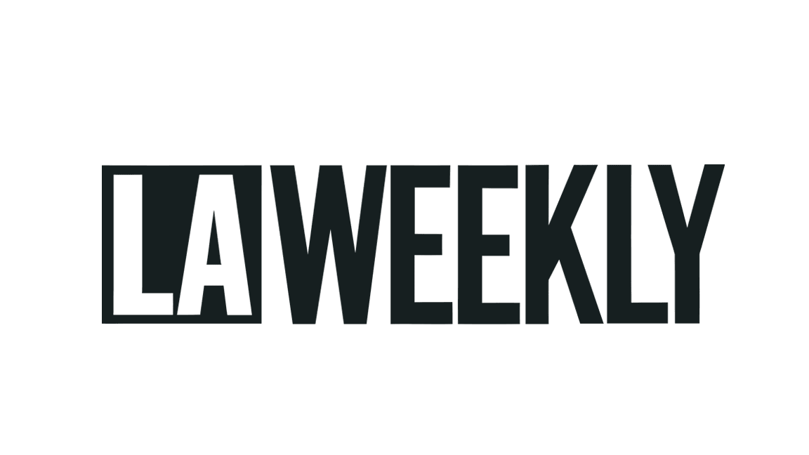 The word 'LA WEEKLY' in bold, black uppercase letters on a black background.