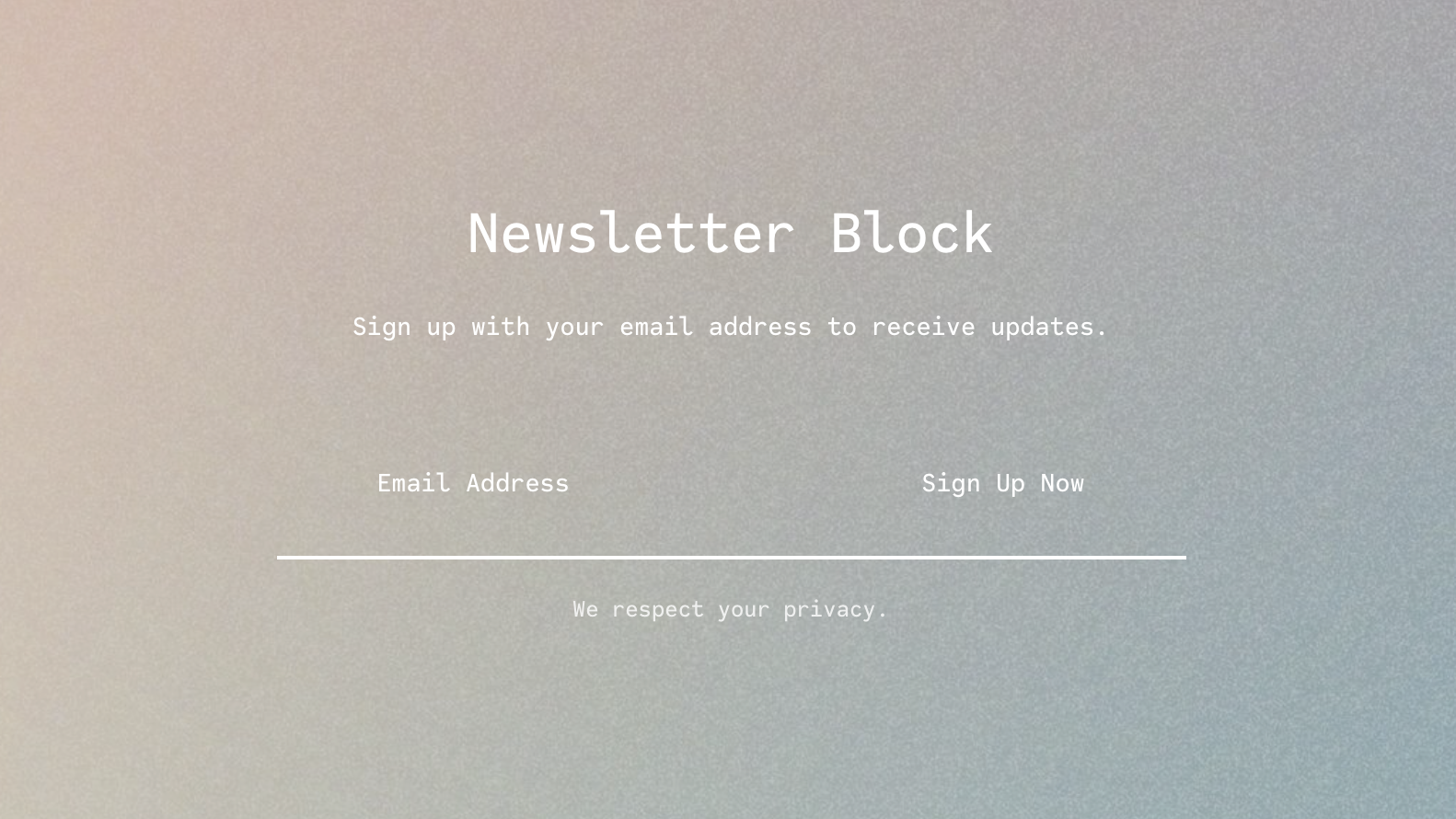 Standout Squarespace Newsletter Block