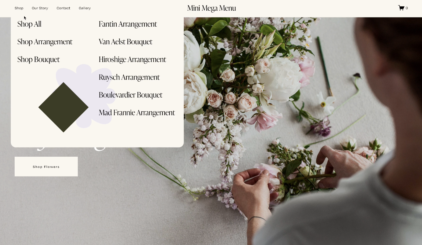 Standout Squarespace Custom Navigation Mega Menu
