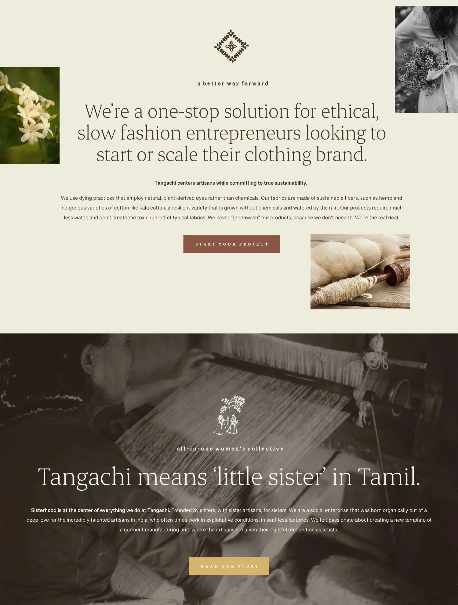 03.3  
Words and visuals are woven together to illustrate the brand's mission