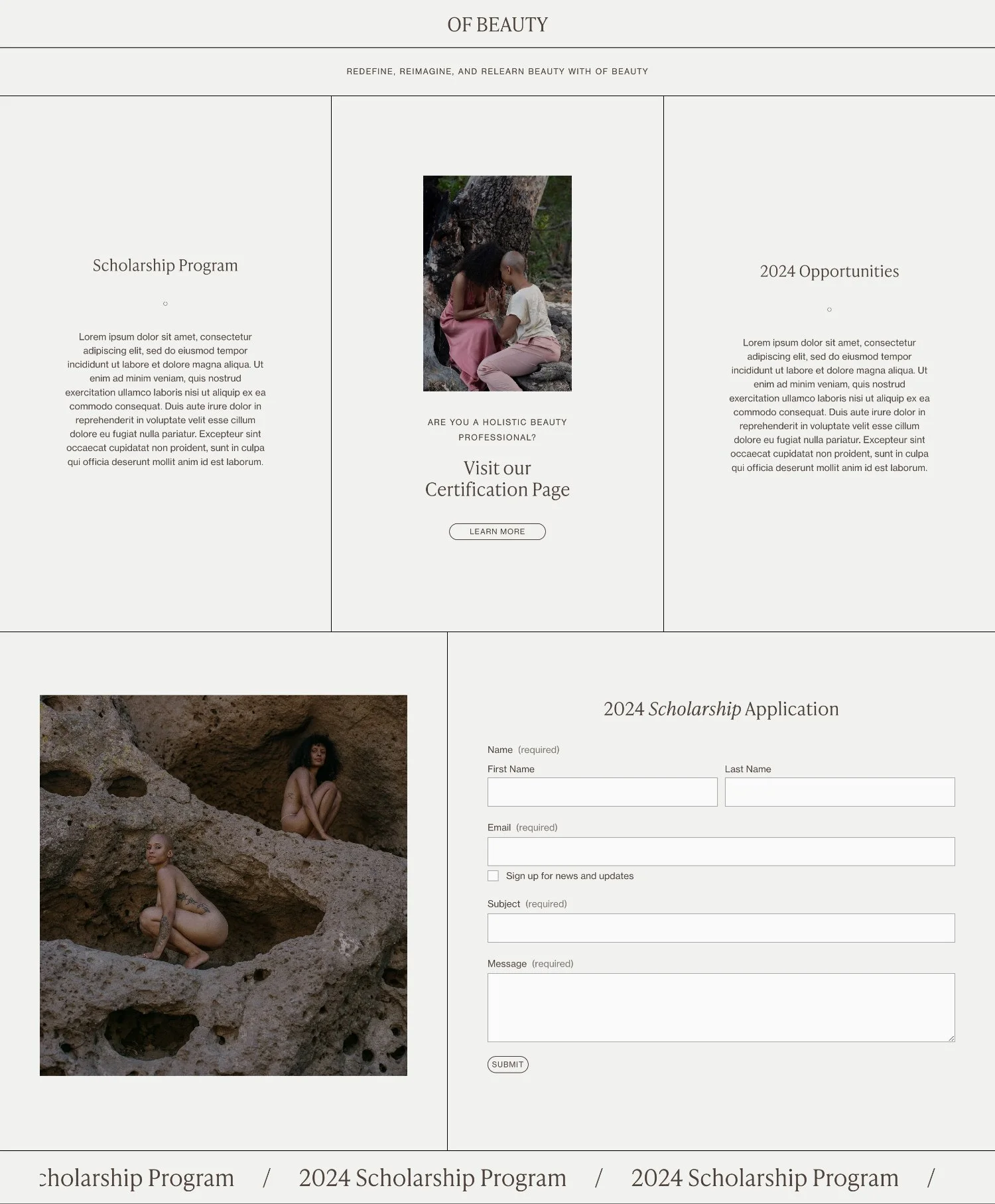  01.5  
Hidden pages with placeholder copywriting provides room to grow as the client’s business expands 