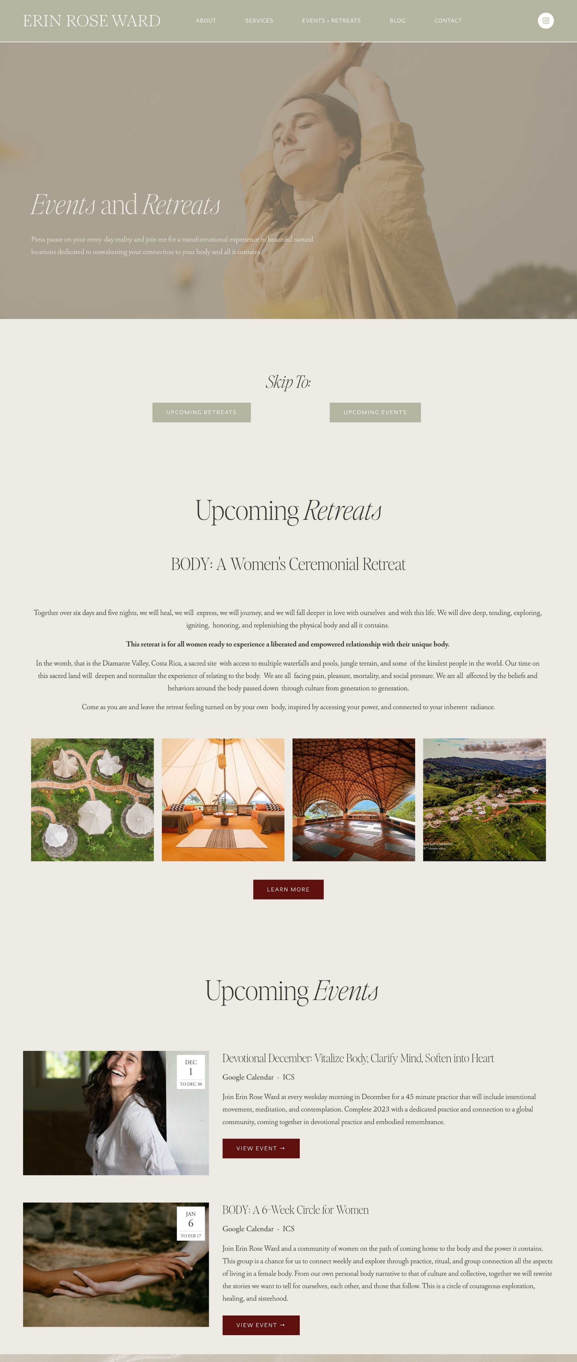  03.3  
Anchor links are utilized to help users easily navigate to events and retreats