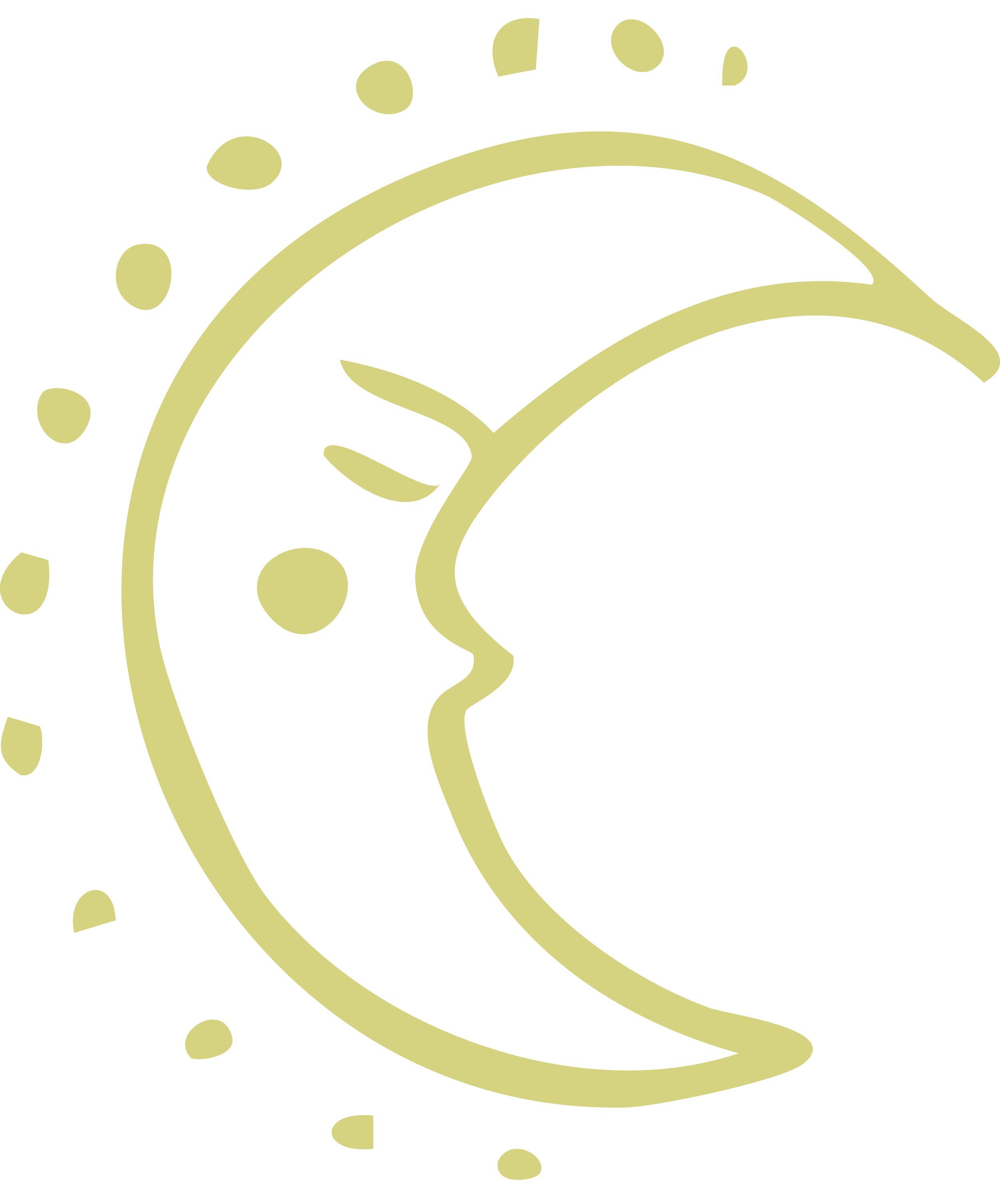 A stylized, minimalist illustration of a human head profile with a brain inside, surrounded by various circular and dotted shapes, all in a light yellow-green color on a black background.
