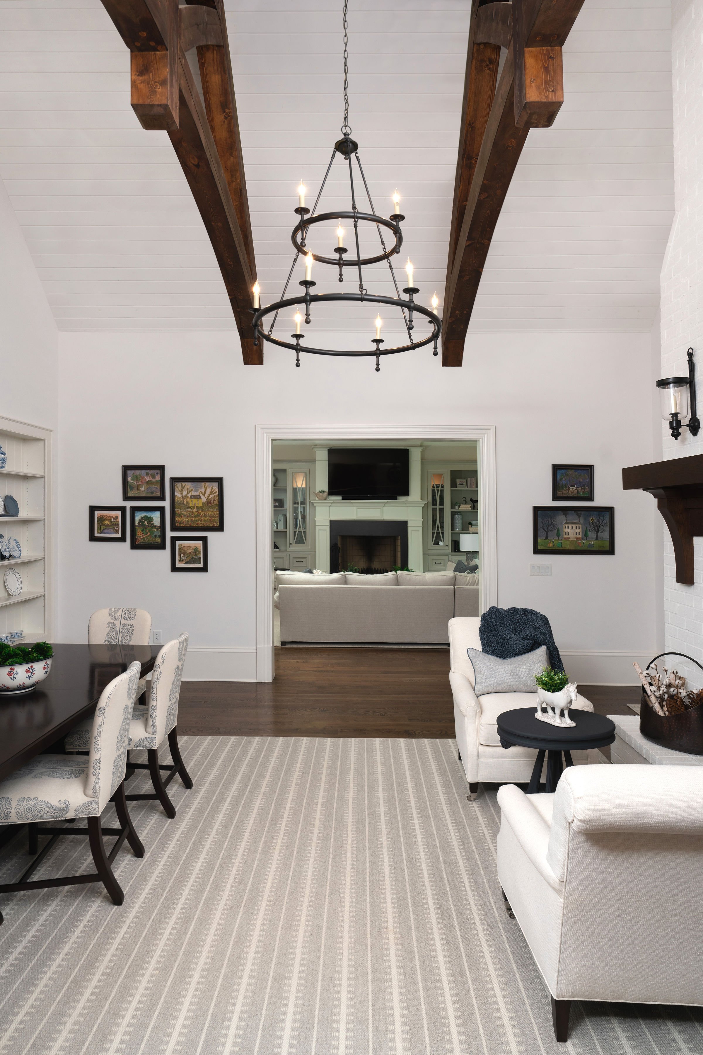 Living and dining room design by Interior Styles, interior design in North Georgia.