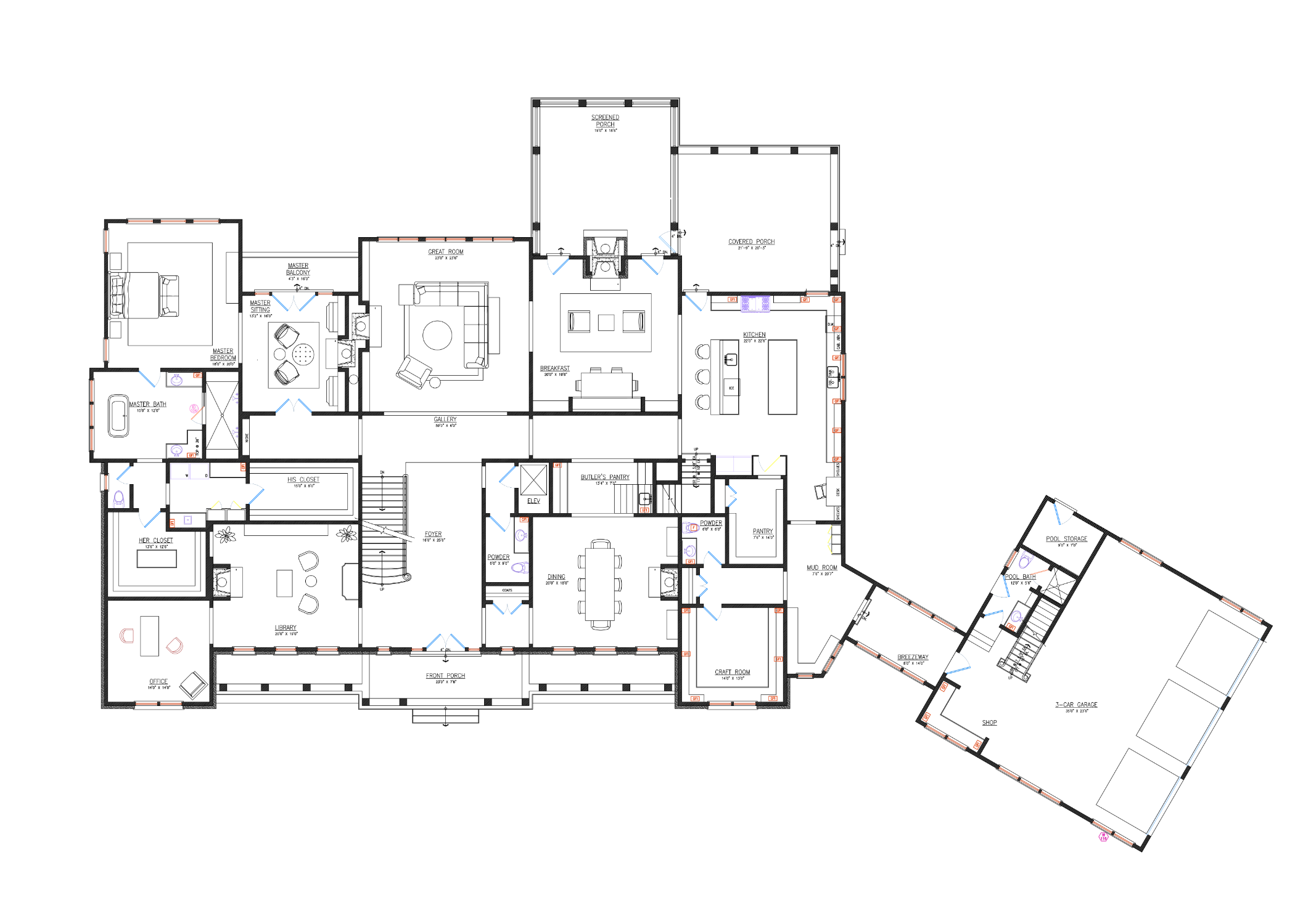 Layout drawings by Interior Styles, interior design in North Georgia and Florida.