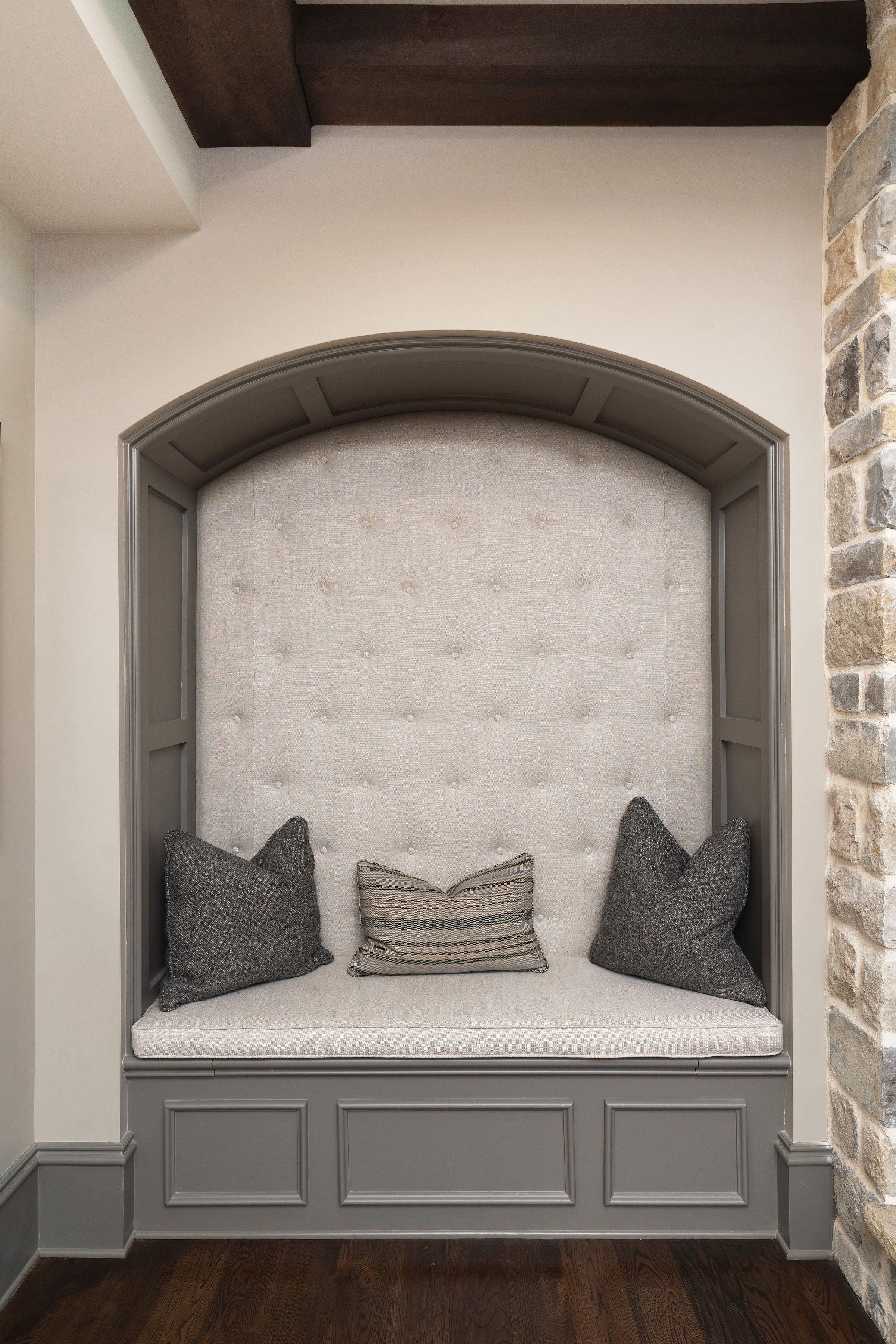 Built in bench design by Interior Styles, interior design in North Georgia.