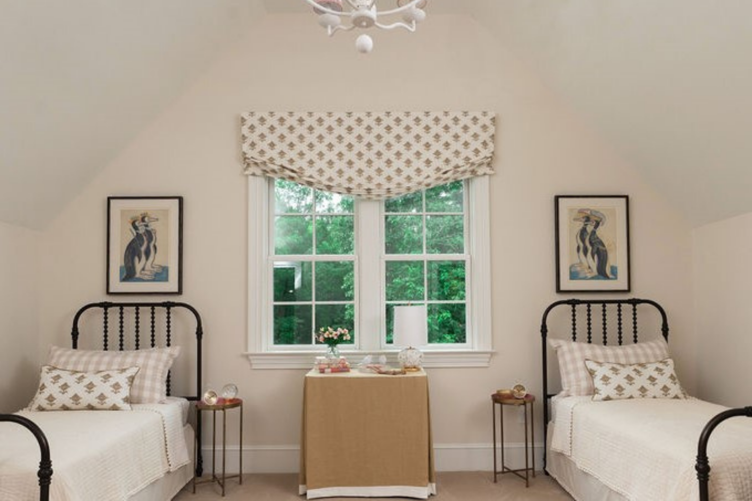 Custom children's room design with twin beds, by Interior Styles, interior design in North Georgia.