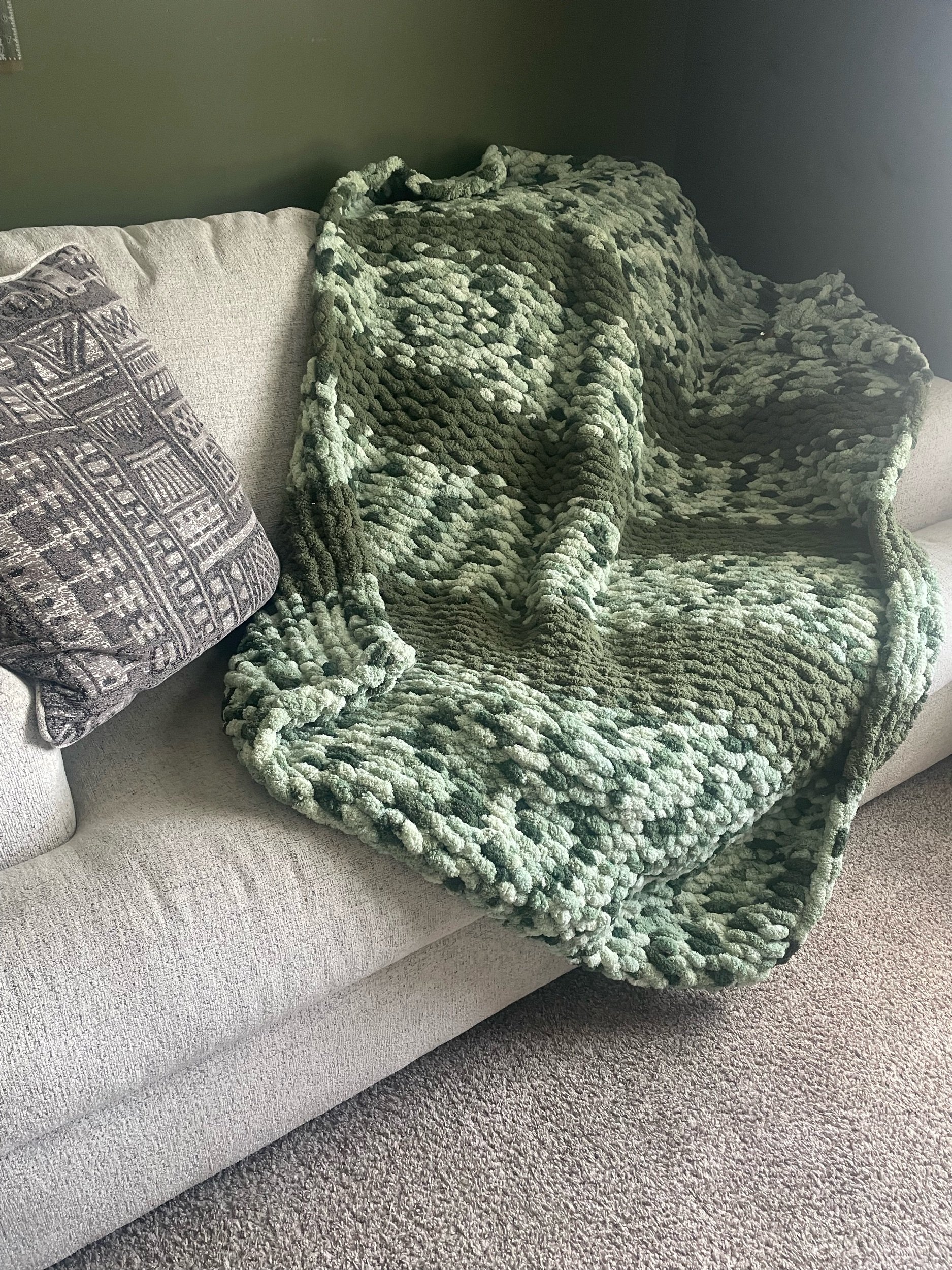 Sage Meadow Chunky Knit Blanket