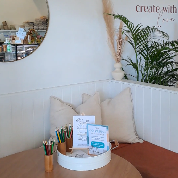 Cafe colouring page