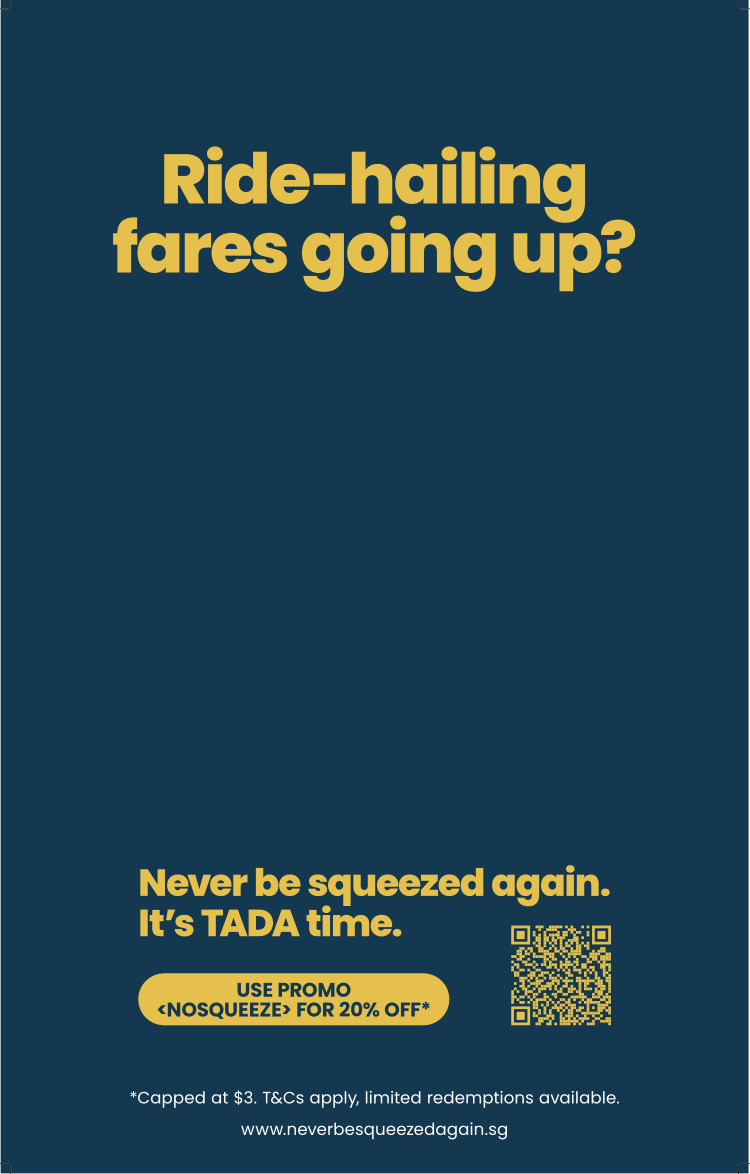 The Chop Shop SG, The chop shop singapore,  creative agency campaign for TADA titled “Never Be Squeezed Again,” rallying Singapore riders and drivers against ride-hailing commission increases.