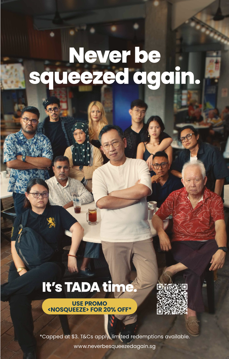 The Chop Shop SG, The chop shop singapore,  creative agency campaign for TADA titled “Never Be Squeezed Again,” rallying Singapore riders and drivers against ride-hailing commission increases.