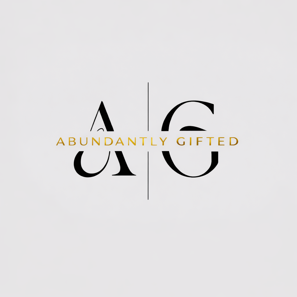 The image features the word 'ACE' split by a vertical line with the phrase 'ABUNDANTLY GIFTED' written across the middle in gold letters.