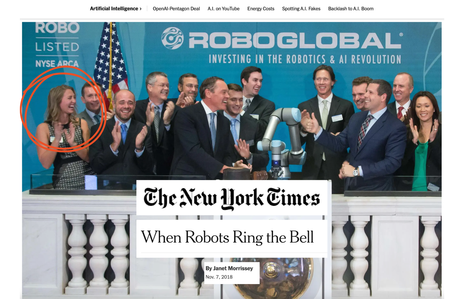 Erica Allaby NYSe Bell Ringing The New York Times