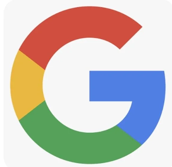 Google logo with a multicolored G in blue, red, yellow, and green. Julia Lansdell, Mobile notary.
